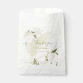 ロマンチックな白い葉花は結婚緑 フェイバーバッグ (正面)