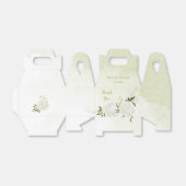 ロマンチックな白い葉花は結婚緑 フェイバーボックス (折り畳みなし)