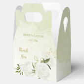 ロマンチックな白い葉花は結婚緑 フェイバーボックス (オープン)