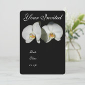 ロマンチックな白い蘭、トロピカルな花の写真 招待状 (スタンド正面)