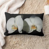 ロマンチックな白い蘭、熱帯のフローラ写真 ランバークッション (ブランケット)