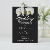 ロマンチックな白い蘭、熱帯のフローラ写真 招待状 (スタンド正面)