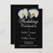 ロマンチックな白い蘭、熱帯のフローラ写真 招待状 (正面/裏面)