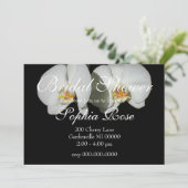 ロマンチックな白い蘭、熱帯のフローラ写真 招待状 (スタンド正面)