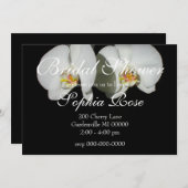 ロマンチックな白い蘭、熱帯のフローラ写真 招待状 (正面/裏面)