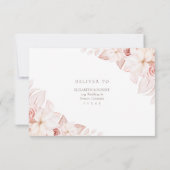 ロマンチックな白とピンクのバラの結婚式RSVPカード サンキューカード (裏面)