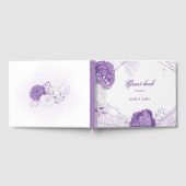ロマンチックな白と紫の結婚花 ゲストブック (全面)