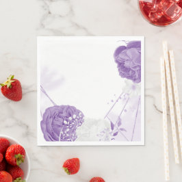 ロマンチックな白と紫結婚の スタンダードランチョンナプキン