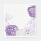 ロマンチックな白と紫結婚の スタンダードランチョンナプキン (正面)
