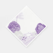 ロマンチックな白と紫結婚の スタンダードランチョンナプキン (角)