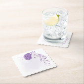 ロマンチックな白と紫結婚の ペーパーコースター (インサイチュ)