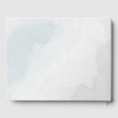 ロマンチックな白のほこり&ネイビーブルーフローラ緑 ゲストブック (裏面)