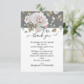 ロマンチックな白のバラ編集可能結婚の感謝の気持ち サンキューカード (スタンド正面)