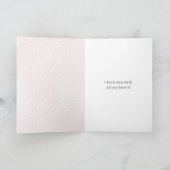 ロマンチックな白ハートとピンクのバレンタインデー カード (内部)