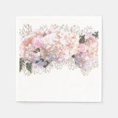 ロマンチックな白ピンクのアジサイ、ピンクの白い花 スタンダードカクテルナプキン (正面)
