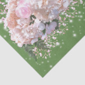 ロマンチックな白ピンクのアジサイ、ピンクの白い花 薄葉紙 (詳細)