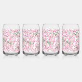 ロマンチックな白ピンクの黄色の夏のバラフローラ ガラス缶 (右)