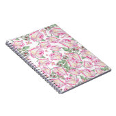 ロマンチックな白ピンクの黄色の夏のバラフローラ ノートブック (右側)