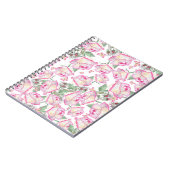 ロマンチックな白ピンクの黄色の夏のバラフローラ ノートブック (左側)