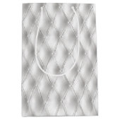 ロマンチックな白フェイク革 ミディアムペーパーバッグ (正面)