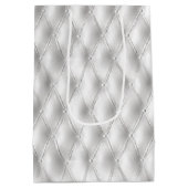 ロマンチックな白フェイク革 ミディアムペーパーバッグ (裏面)