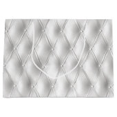 ロマンチックな白フェイク革 ラージペーパーバッグ (正面)