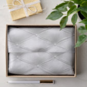 ロマンチックな白フェイク革 薄葉紙 (ギフト)