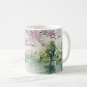 ロマンチックな白人湖の愛 コーヒーマグカップ (正面右)