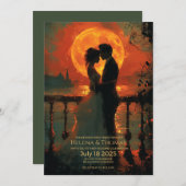 ロマンチックな白熱電球 招待状 (正面/裏面)