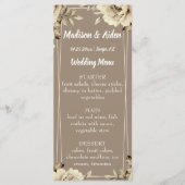 ロマンチックな白素朴バラフラットメニュー メニュー (正面)