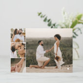 ロマンチックな白結婚ハートの写真ありがとう サンキューカード (スタンド正面)