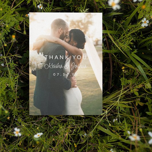 ロマンチックな白結婚本の写真ありがとう サンキューカード