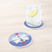 ロマンチックな白鳥のハートポーズ コースター (側面)