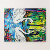 ロマンチックな白鳥の子供の ジグソーパズル (横)