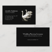 ロマンチックな白鳥の白黒の名刺 名刺 (正面/裏面)