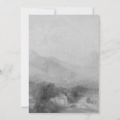 ロマンチックな白黒のエレガントクラシック旧金 招待状 (裏面)