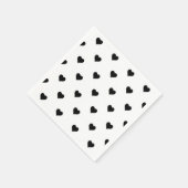 ロマンチックな白黒のハートエレガントforカップル スタンダードカクテルナプキン (角)