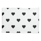 ロマンチックな白黒のハートカップルに最適 枕カバー (裏面)