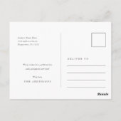 ロマンチックな白黒の新婚フォトクリスマス ポストカード (裏面)