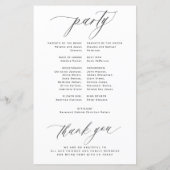 ロマンチックな白黒の結婚式のプログラムを予算に入れる (裏面)