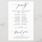 ロマンチックな白黒の結婚式のプログラムを予算に入れる チラシ (裏面)