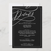 ロマンチックな白黒結婚の 招待状 (裏面)