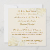 ロマンチックな白 - クリーム色のバラ 結婚式招待状 招待状 (裏面)