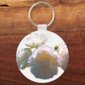 ロマンチックな白、黄色、オレンジ、黄金色の琥珀のバラ キーホルダー (正面)