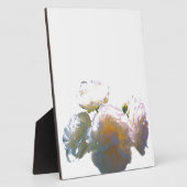 ロマンチックな白、黄色、オレンジ、黄金色の琥珀のバラ フォトプラーク (側面)