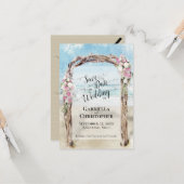 ロマンチックな目的地のビーチ結婚式日付を保存 カード (正面/裏面インサイチュ)