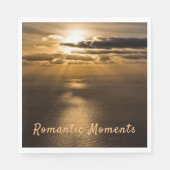 ロマンチックな瞬間サンセット海写真と文字 スタンダードランチョンナプキン (正面)