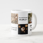ロマンチックな瞬間パーソナライズされたの写真 ジャンボコーヒーマグカップ (正面右)