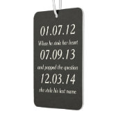 ロマンチックな瞬間パーソナライズされた日付カスタムウェディング カーエアーフレッシュナー (左)