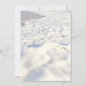 ロマンチックな砂浜のベージュ色のビーチ ヴィブス 沿岸ウェディング 招待状 (裏面)